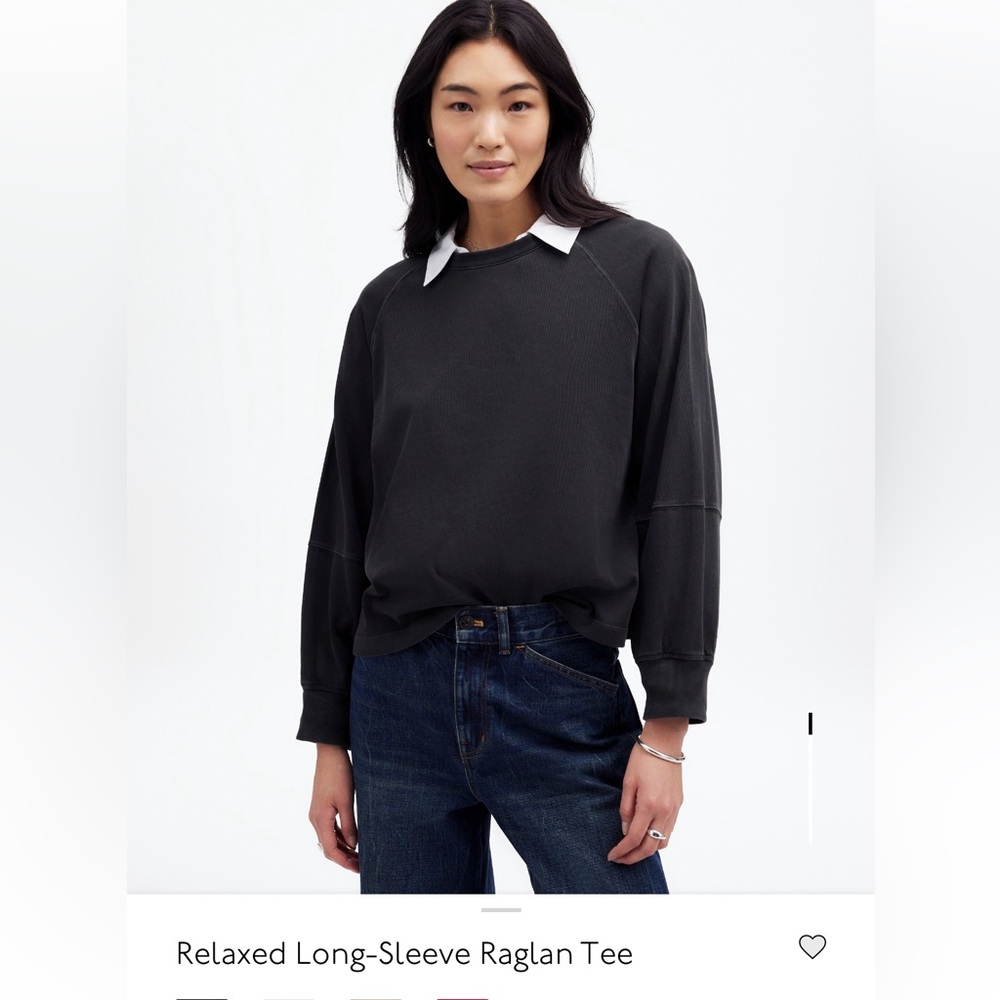 ✅ CLOSET CLOSING SOON NWT Madewell Relaxed Long-Sleeve Raglan Tee